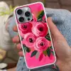 Bloemen - Verf - Roze Hoesje iPhone 16 Pro Max met koord klein -sfeer3