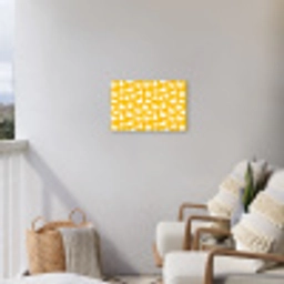 Eendjes - Patroon - Geel Tuinposter op houten frame 2 cm dik klein 845 -sfeer1