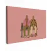 Illustratie - Bankje - Personen - Minimalistisch Tuinposter op houten frame 2 cm dik klein -3d