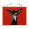 Windhond - Minimalistisch - Rood textielposter latten blank klein -3d