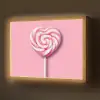 Snoep - Lolly - Hart- Roze Light Box met batterij (Wandlamp) middel -z3d_website