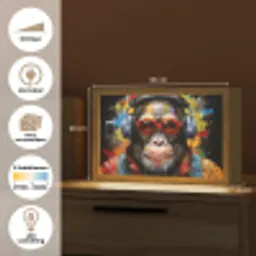 Chimpansee - Aap - dieren - Graffiti - Bril - Koptelefoon - Kleuren Light Box met kabel (Tafellamp) klein -USP_websiteoverzichtNL