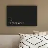 Zwart - Minimalistisch - Valentijn canvas 2cm klein -sfeer3