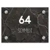 Gebarsten steen - Modern Naambord Rechthoek middel -3d