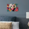 Vrouw - Kauwgom - Graffiti - Neonkleuren poster papier klein -sfeer2