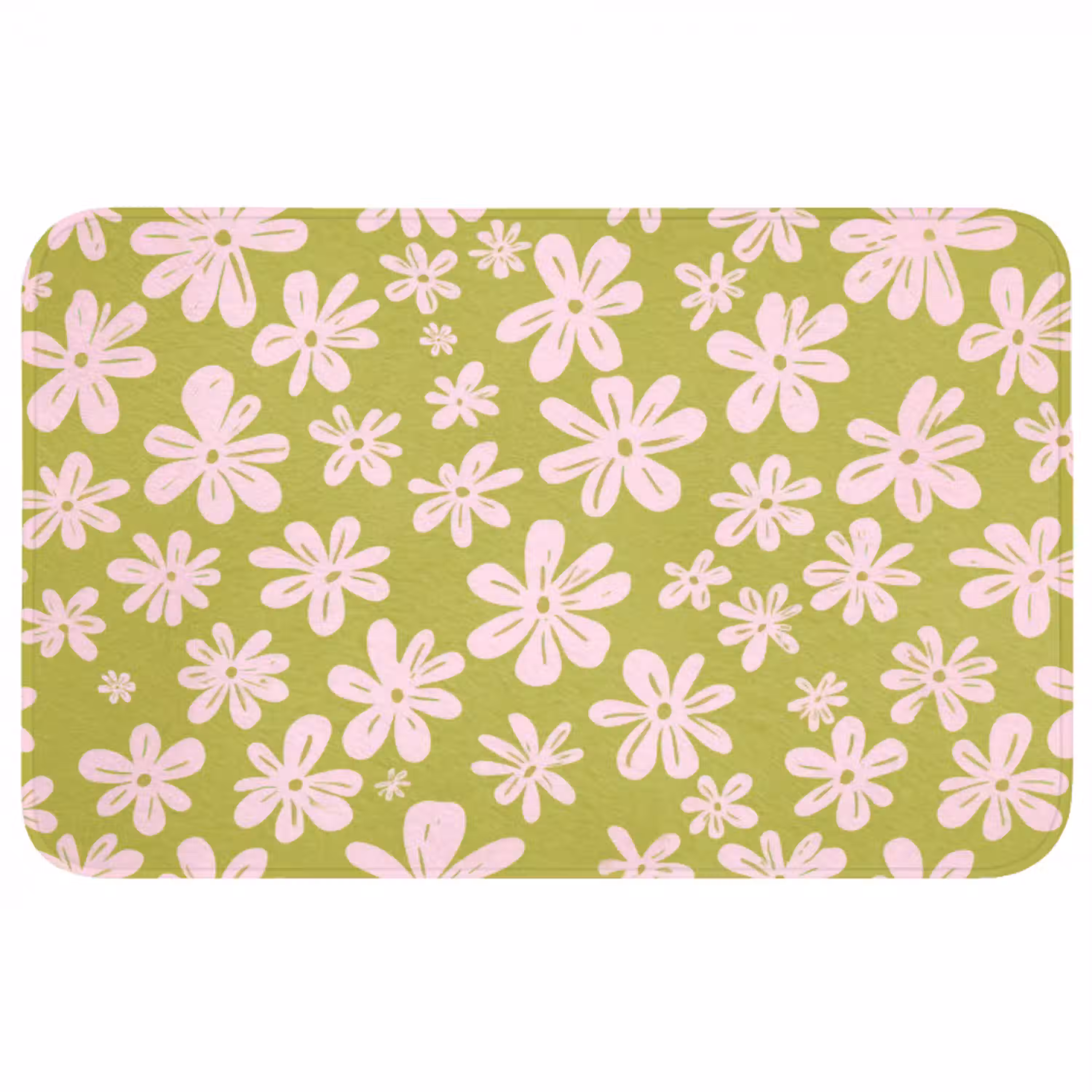 Bloemen - Roze - Getekend - Patroon WCmat middel -3d