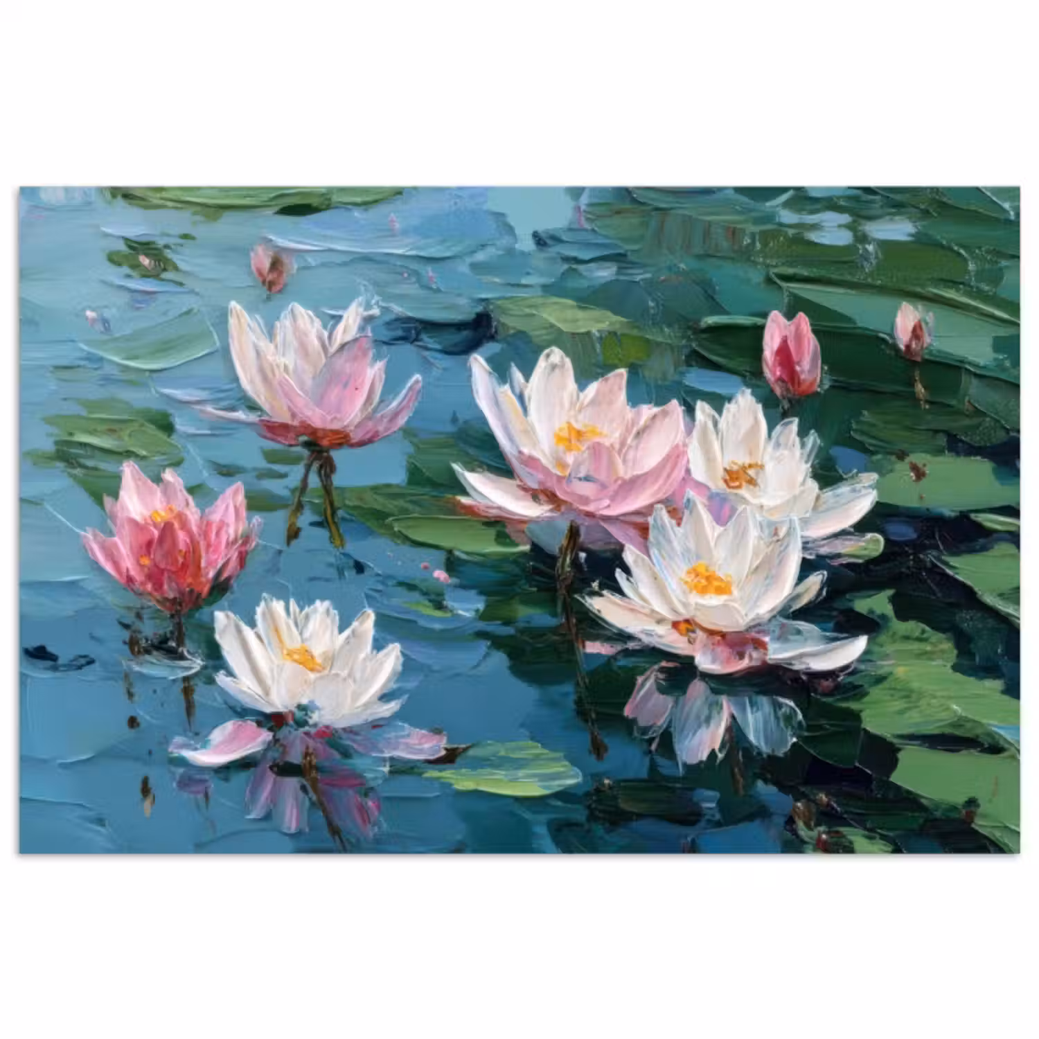 Poster – Waterlelies - Bloemen - Roze - Water