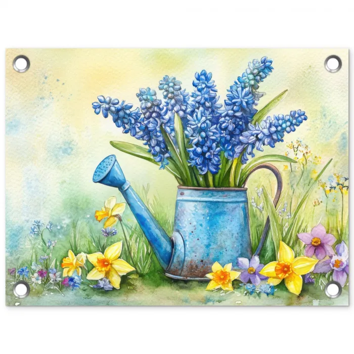 Gieter - Lavendel - Bloesems tuinposter los doek klein -3d