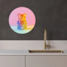 Pastel - Snoep - Gummy KitchenYeah - Keuken - Wandcirkel Forex klein -sfeer1