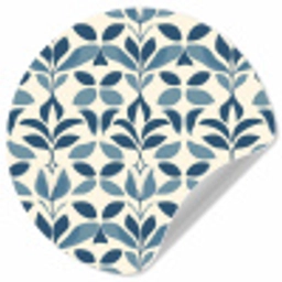 Flora - Modern - Blauw Wandcirkel behangsticker klein 186 -3d