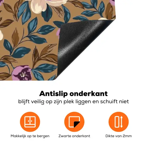 Floraal - Stilleven - Kleurrijk Inductie beschermer vinyl 3mm klein 276 -zzzzzzz-td-onderkant