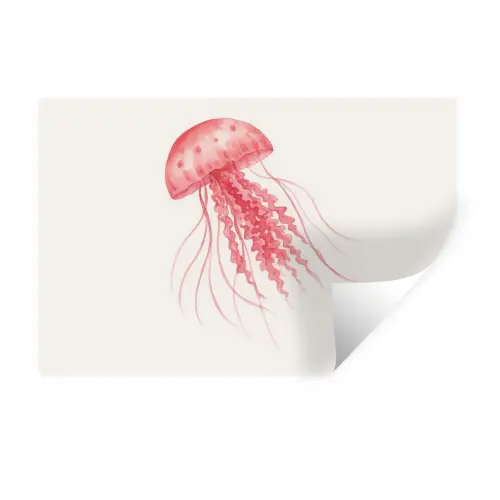 Kwal - Tentakels - Roze Muursticker klein -3d