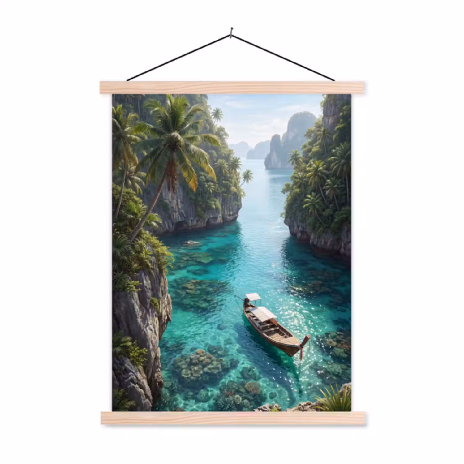 Hanging Poster - Island - Tropical - Water - Palm Trees - Nature