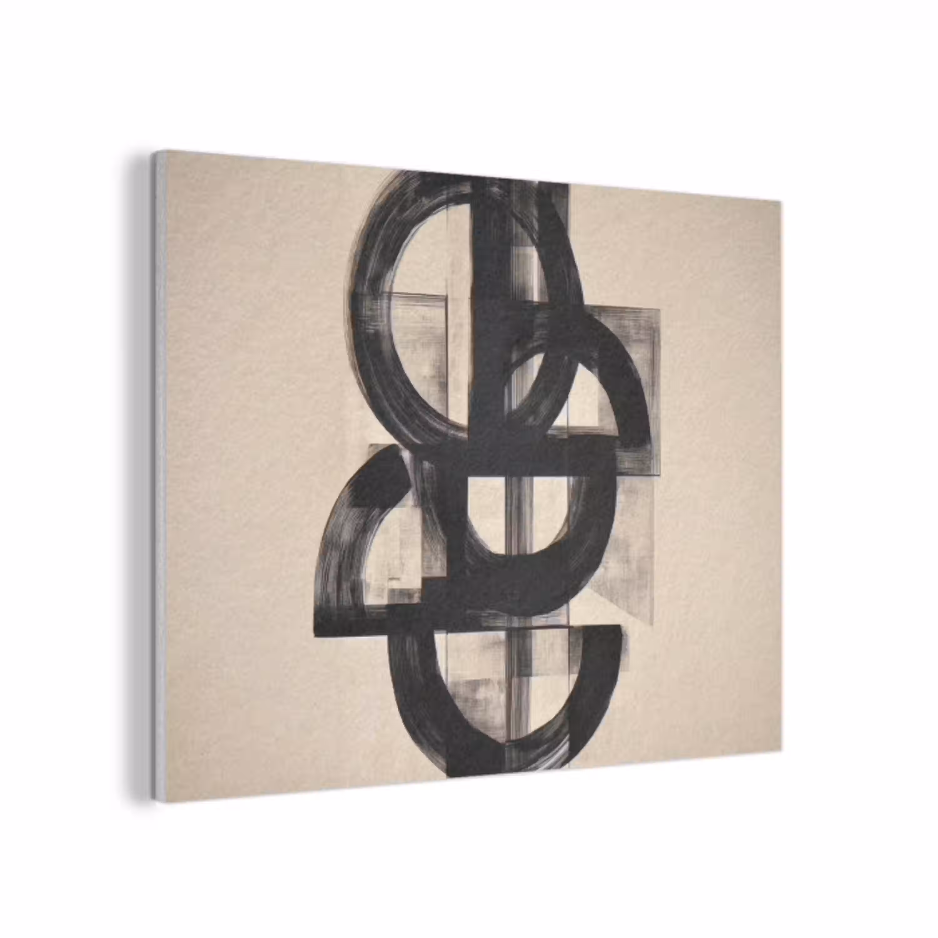 Cirkels - Lijnen - Vormen - Zwart PET vilt klein -3d