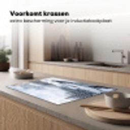 Sneeuwlandschap - Bergen - Rivier - Winter Inductie beschermer vinyl 3mm klein -sfeer1