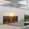 Wijngaard - Zonsondergang - Landschap keuken achterwand spatscherm klein -3d_schuin