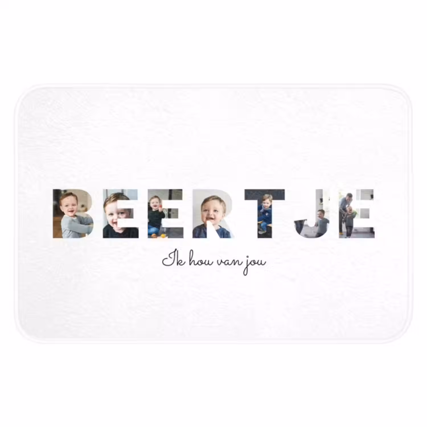 Gepersonaliseerde badmat - Beertje - Lettercollage