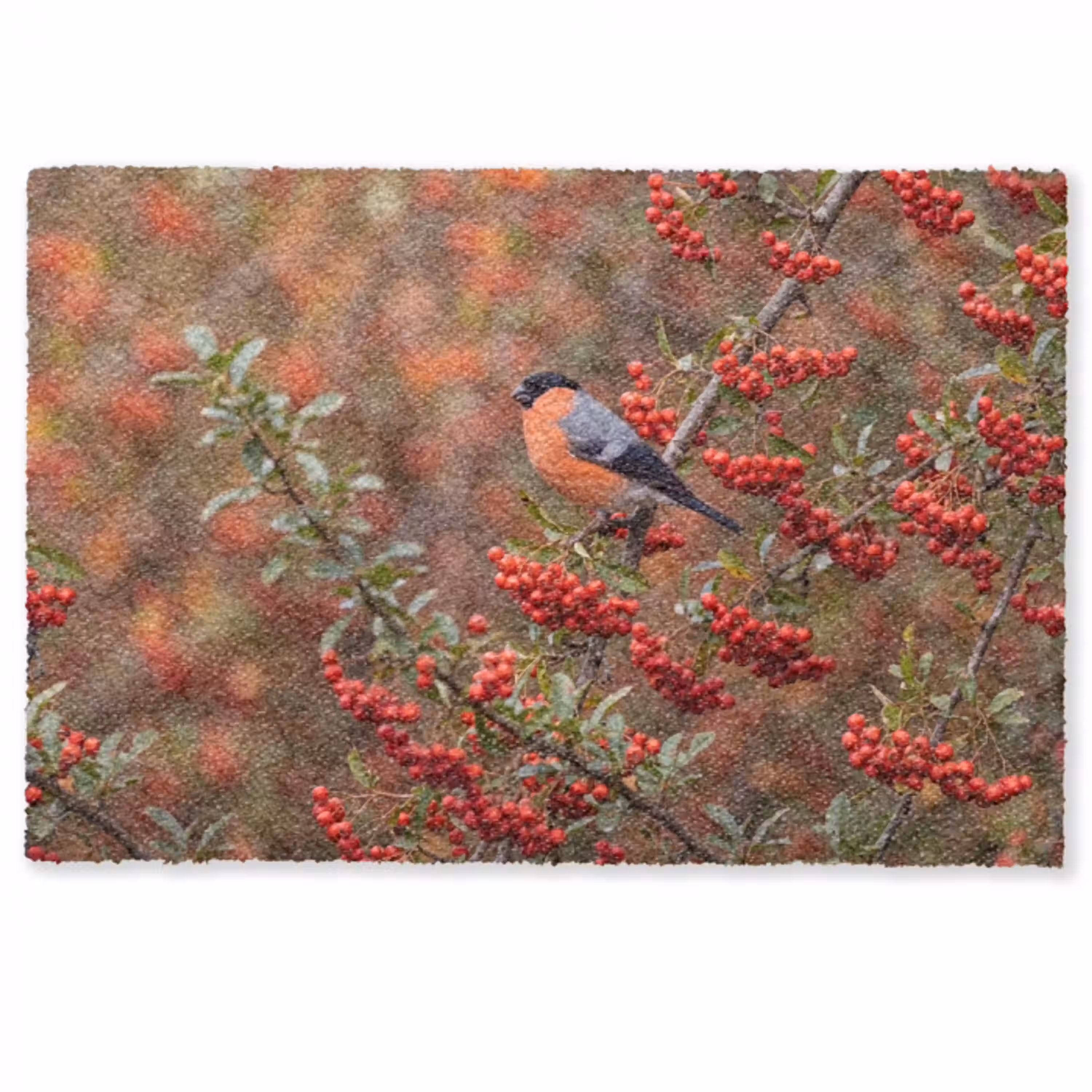 Goudvink - Bessen - Herfst - Natuur - Kleurrijk Deurmat klein -zkaufland3d