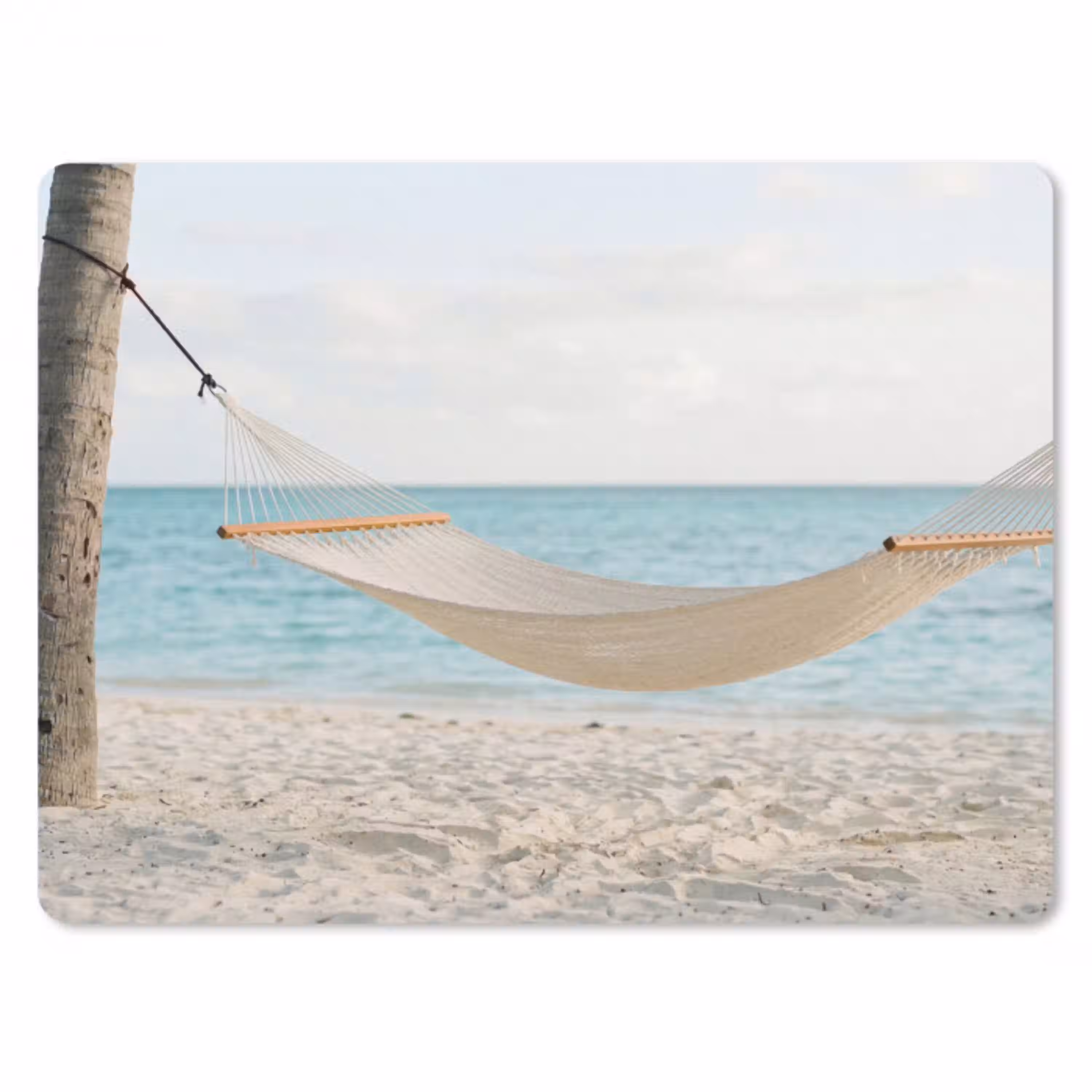 Hangmat - Strand - Wit muismat rubber klein -3d
