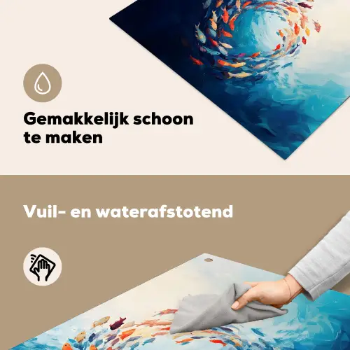 Zee - Vissen - Kleurrijk - Dynamisch Inductie beschemer met haakjes klein -ky-schoon-nl