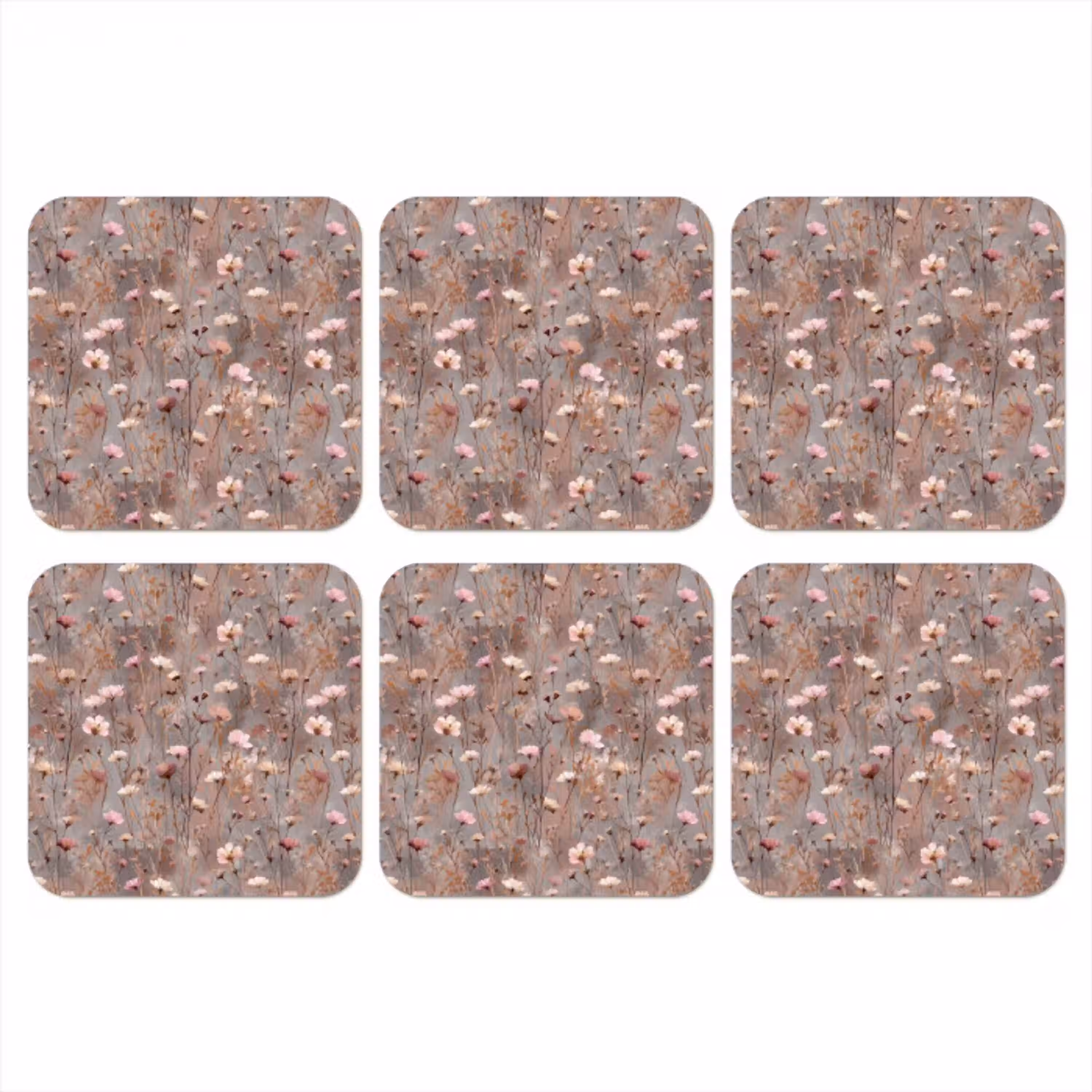 Bloemen - Wild - Pastel onderzetter kurk middel 366 -3d