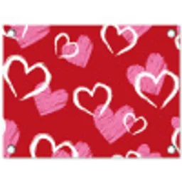 Patroon - Hartjes - Roze - Valentijn tuinposter los doek klein -3d