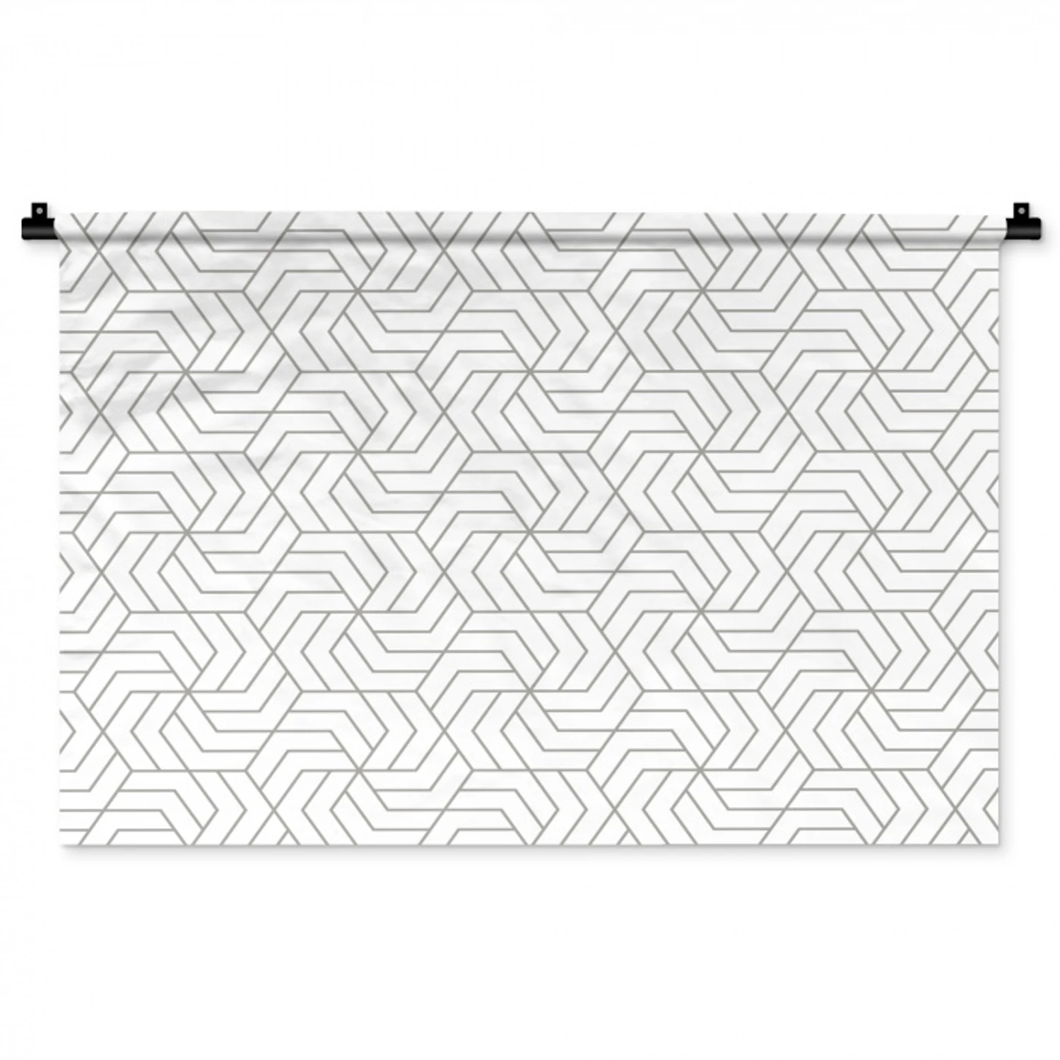 Geometrie - Lijn - Zwart - Wit - Patroon Wandkleed katoen middel 269 -zz3d