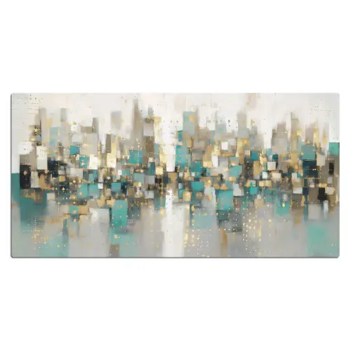 Abstract - Blokken - Goud - Skyline Muismat XXL klein -3d_leeg