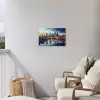 Zonsondergang Frankfurt - Stad - Skyline - Water Tuinposter op houten frame 2 cm dik klein -sfeer1