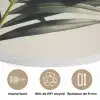 Palmblad - Subtiel - Groen - beige Akoestische PET Vilt - Rond klein -closeup_FR