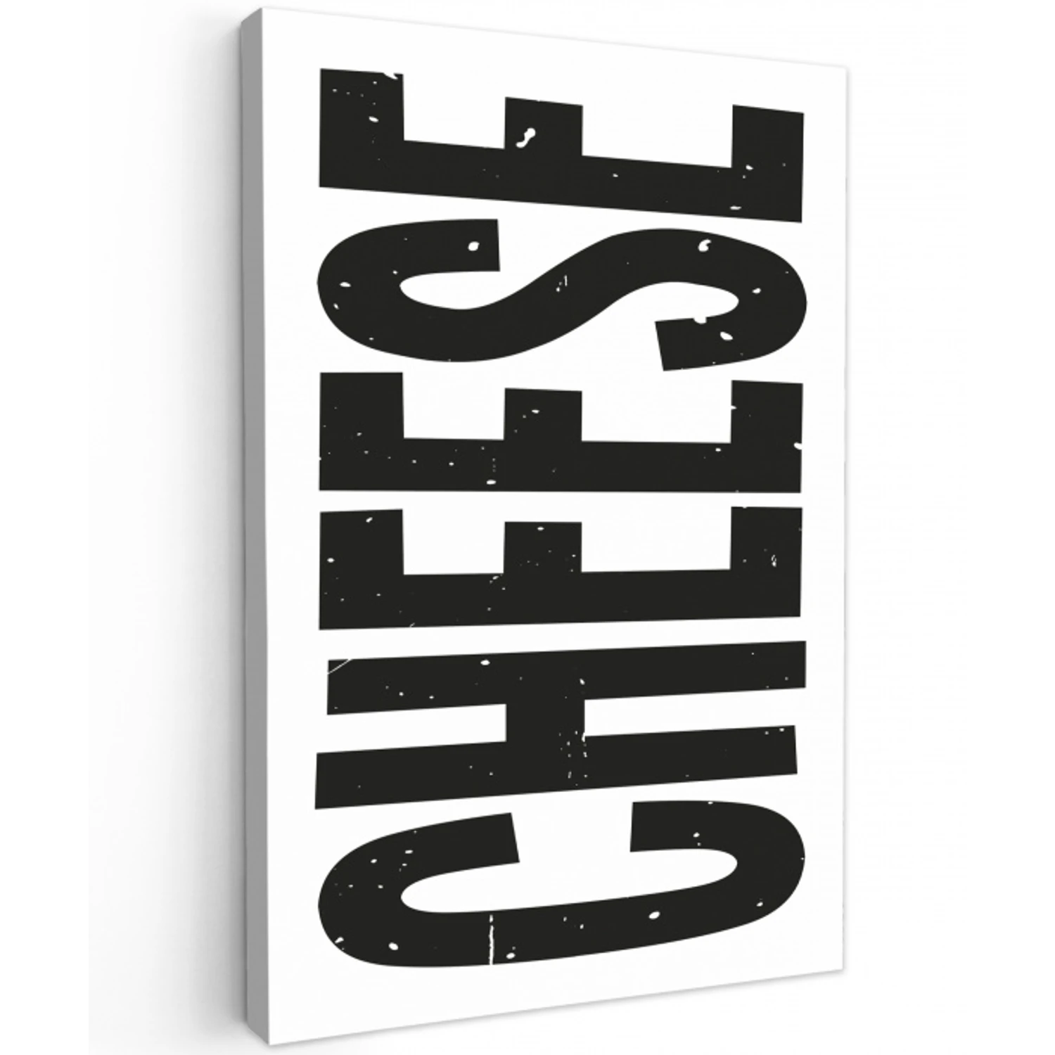 Zwart - Vintage - Cheese - Japandi Tuinposter op houten frame 2 cm dik klein -3d