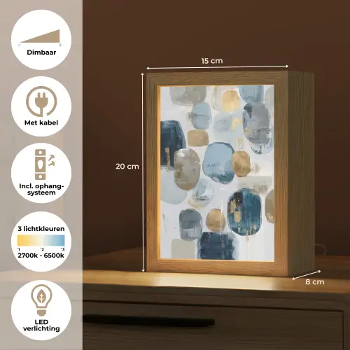 Abstract - Goud - Vormen Light Box met kabel (Tafellamp) klein -USP_NL