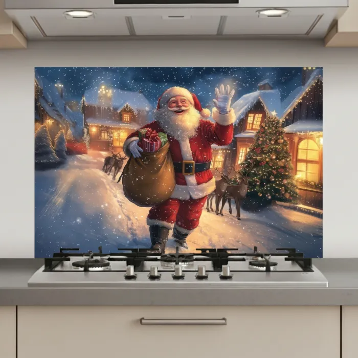 Kerstman - Dorp - Hert - Donker keuken achterwand spatscherm klein -3d_website