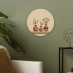 Vazen - Bloemen - Bladeren - Minimalistisch Akoestische PET Vilt - Rond klein -sfeer2