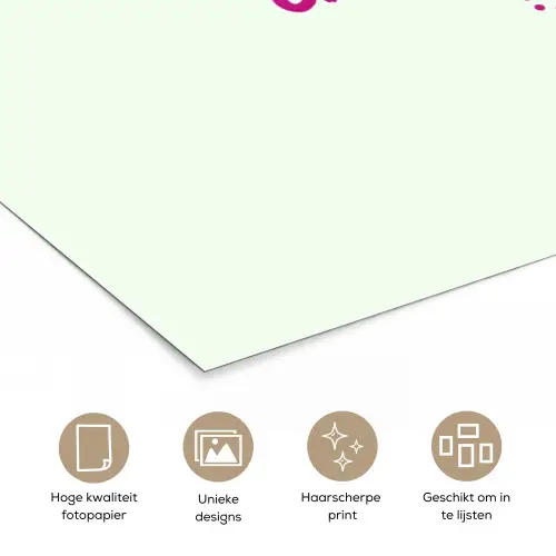 Focus - Beige - Roze - Smiley poster papier klein -closeup_NL