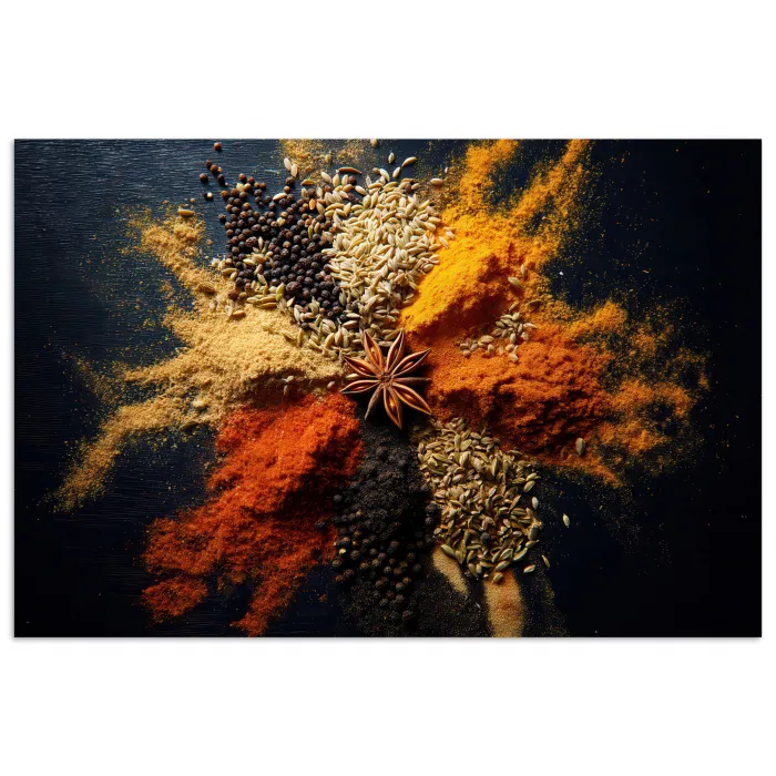 Specerijen - Explosie - Oranje poster papier klein -3d