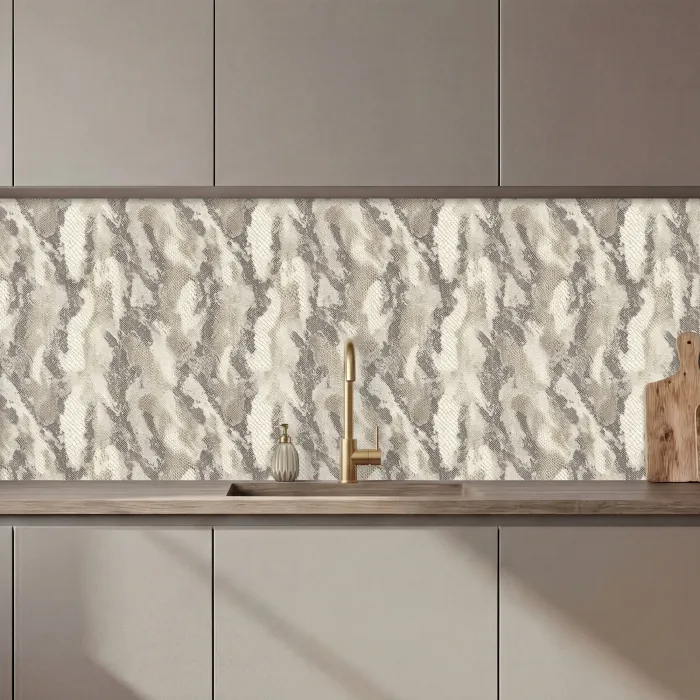 Slang - Patroon - Taupe keuken achterwand 2 middel 871 zz_3dshopping