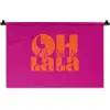 Oh la la - Roze - Oranje - Gestapelde letters Wandkleed katoen klein -zz3d