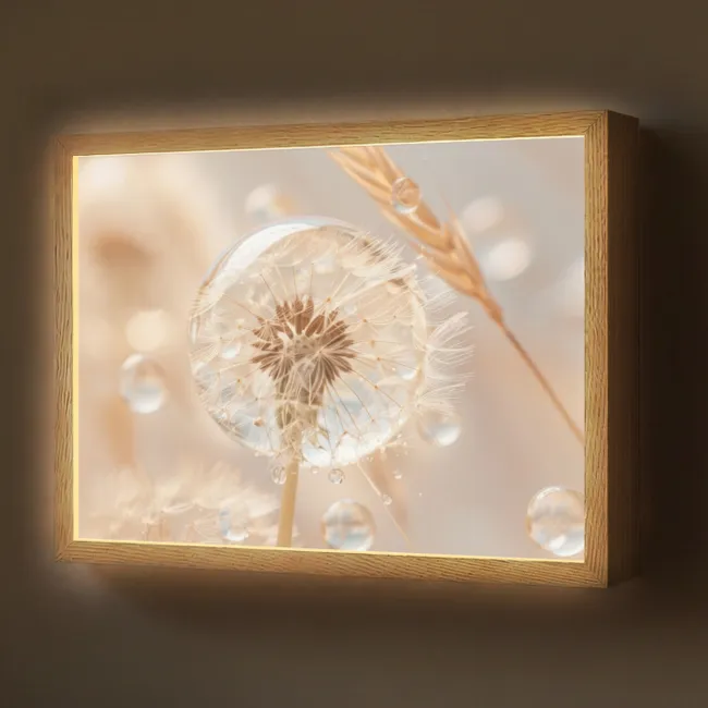 Lightbox - Wandlamp - Paardenbloem - Water - Natuur - Stilleven - Modern