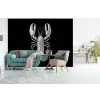 Kreeft - Zilver - Metallic - Luxe fotobehang vinyl groot -bank