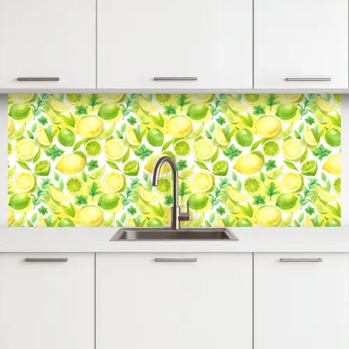 Citroen - Geel - Limoen - Groen keuken achterwand 2 middel 871 -3d