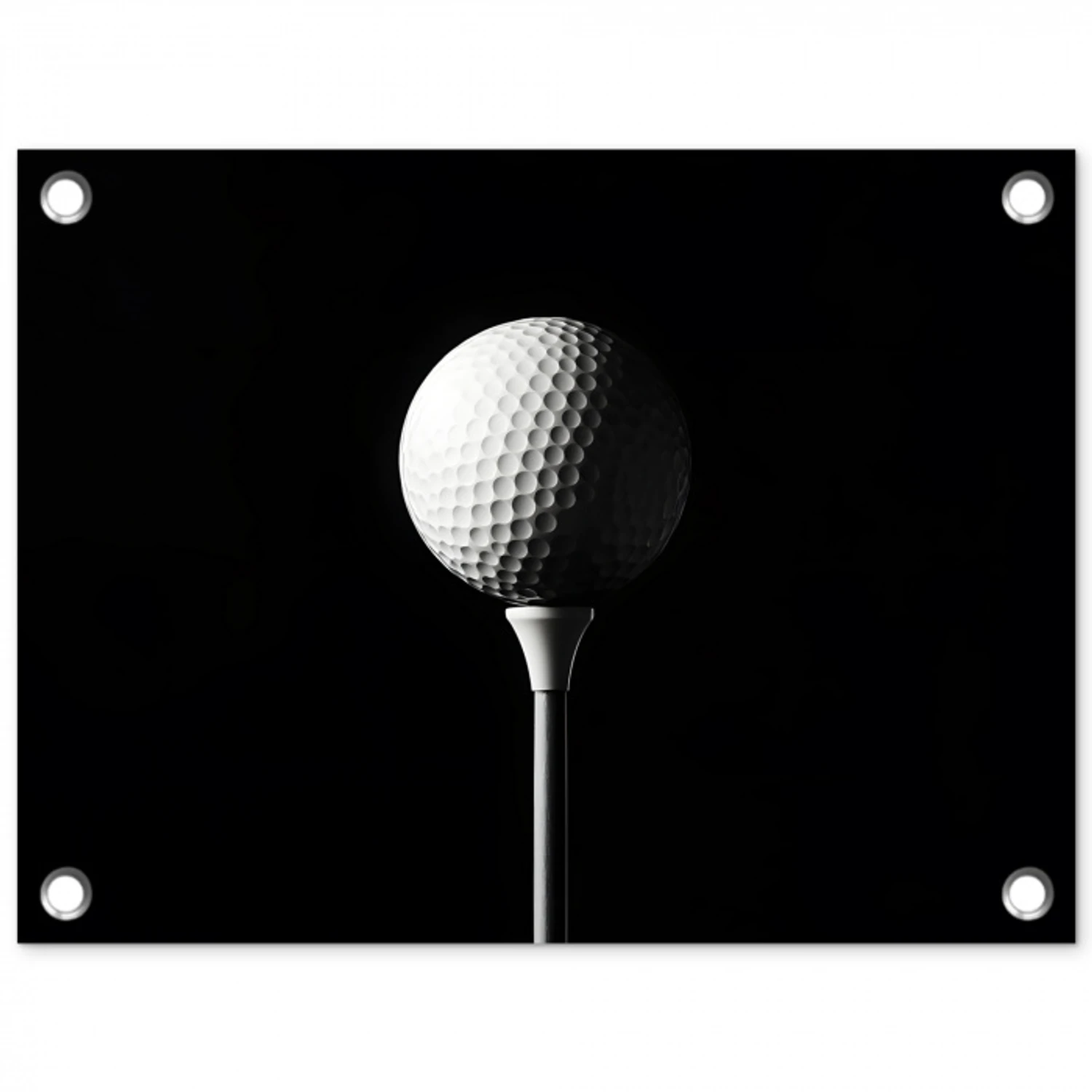 Golfbal - Minimalistisch - Wit tuinposter los doek klein -3d