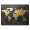 Wereldkaart - Goud - Marmer muismat rubber klein -3d