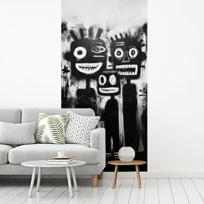 Schilderij - Figuren - Zwart - Abstract fotobehang vinyl groot -woonkamer