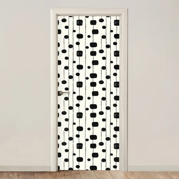 Grafisch - Modern - Zwart deurposter klein 289 -3d_beige