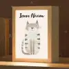 Kat - Dieren - Beige Light Box met kabel (Kinderlampje) klein -zzz_3d_website