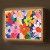 Bloemen - Kleurrijk - Stippen Light Box met batterij (Wandlamp) middel -z3d_website