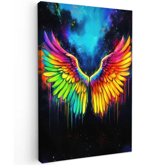 Regenboogkleuren - Vleugels - Magisch canvas 2cm klein -z3d