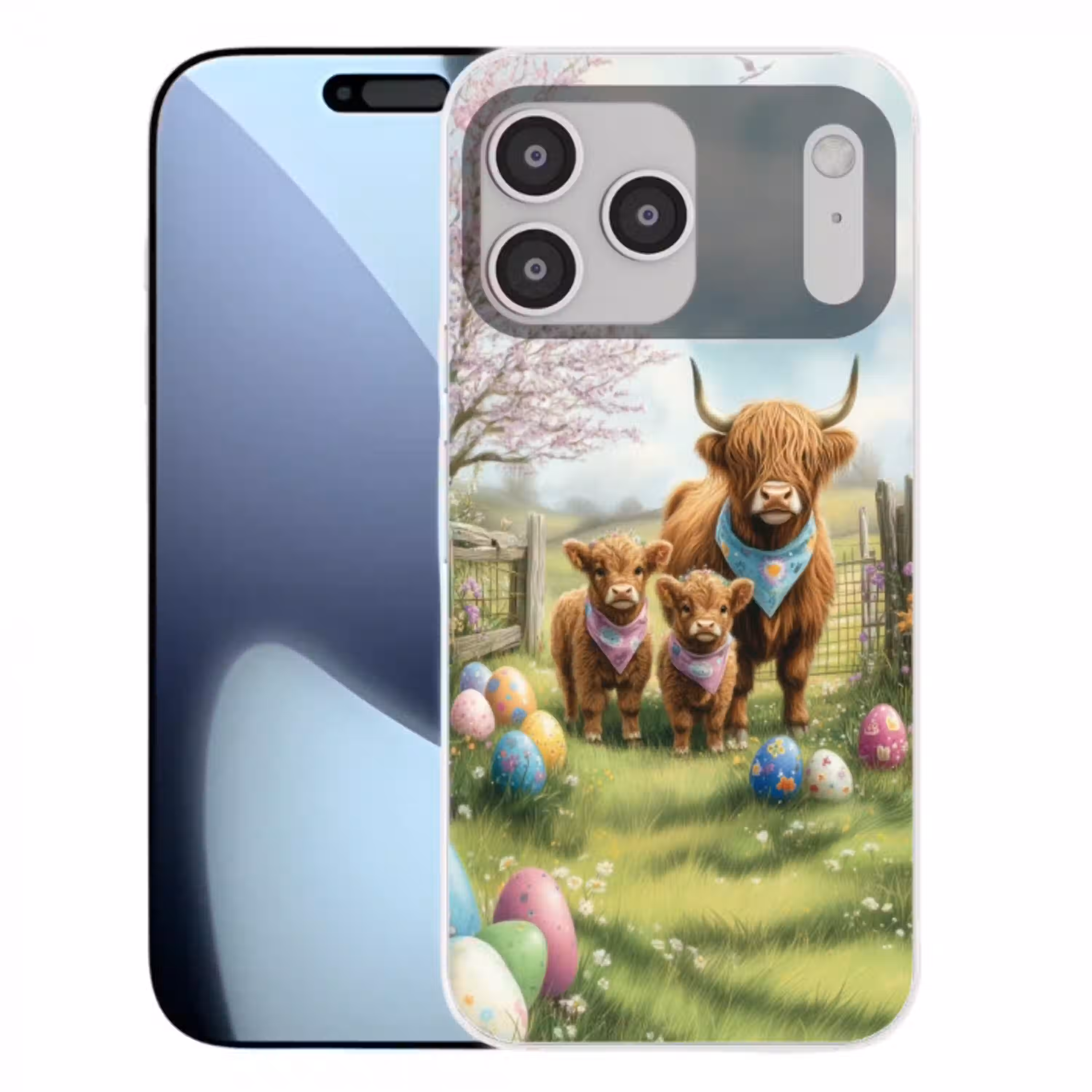 Schotsehooglanders - Paaseieren - Lente Telefoonhoesje iPhone 17 Pro Max klein -3d