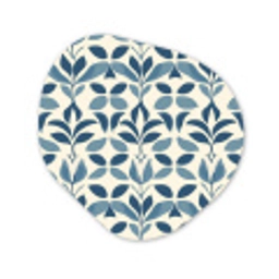 Flora - Modern - Blauw Wandcirkel Organisch Forex 3mm klein 629 -3d